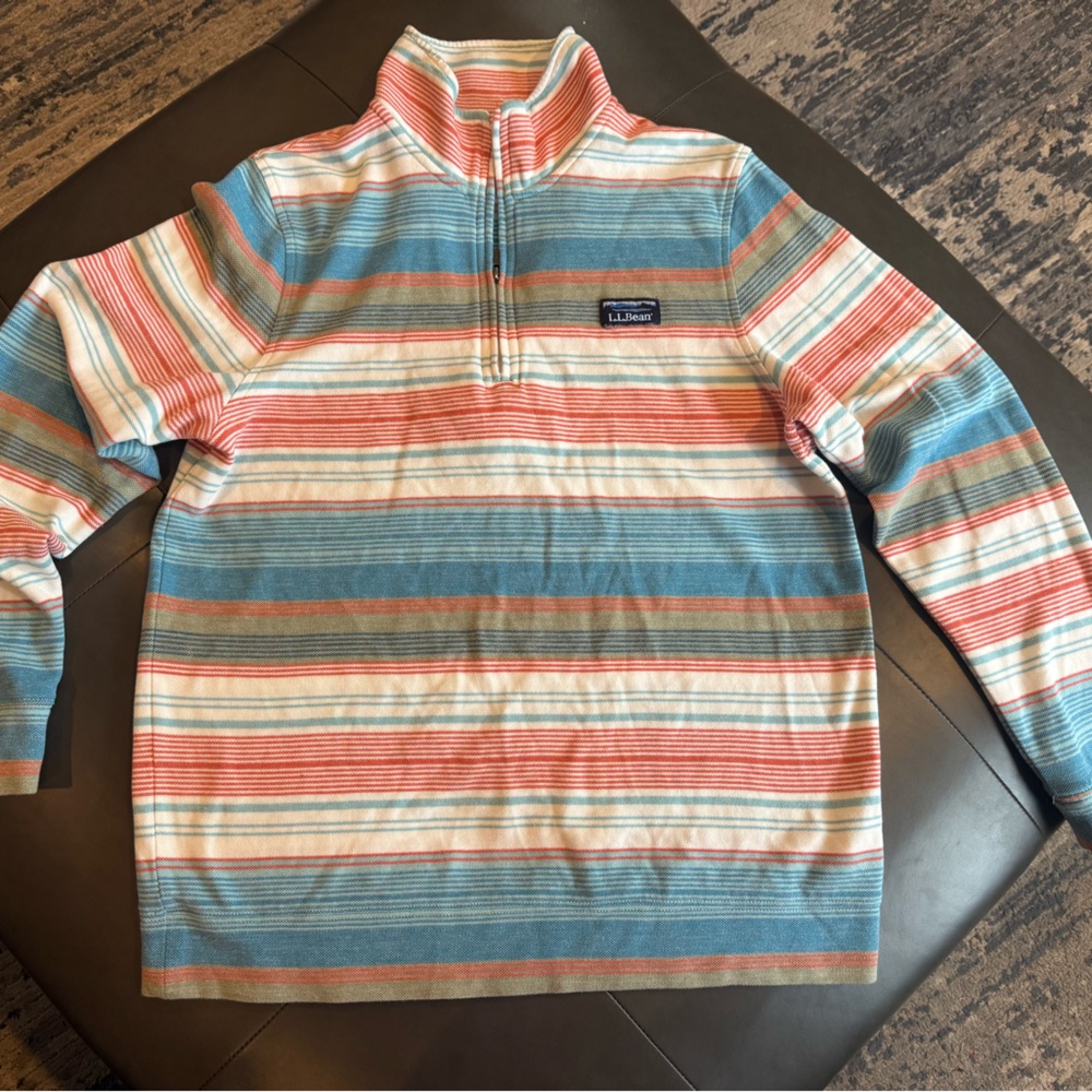 L.L. Bean Men’s Comfort Stretch Piqué Quarter Zip Pullover